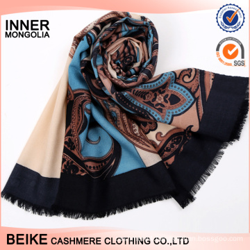 HOT SALE trendy style digital printed wool scarf directly sale